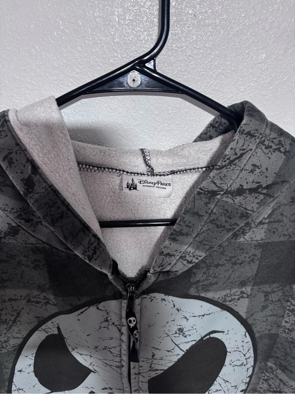 VINTAGE Y2K Disney plaid Jack Skellington zip up hoodie mens size L - Picture 2 of 2